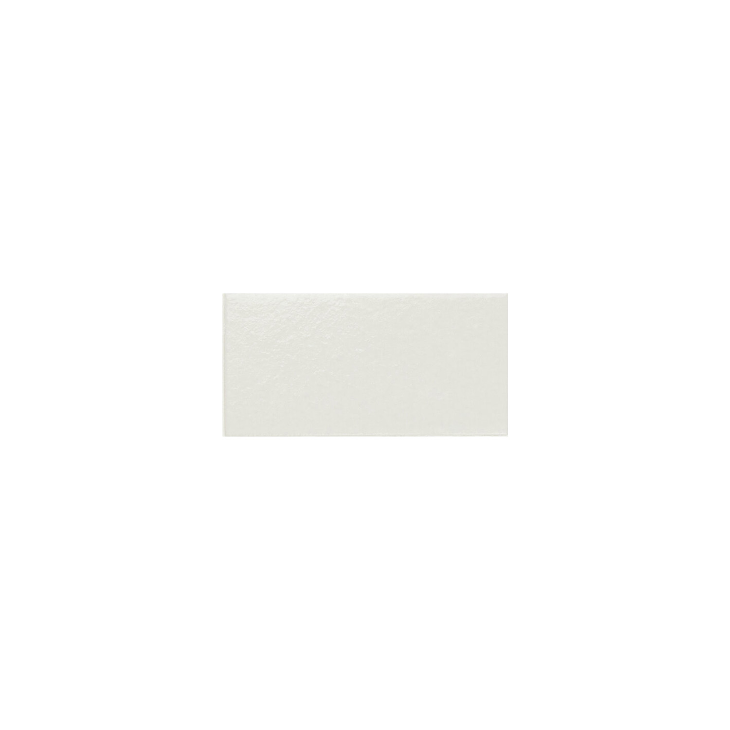 An Arka - Arka White tile, small, rectangular, and glossy, is centered on a plain white background.