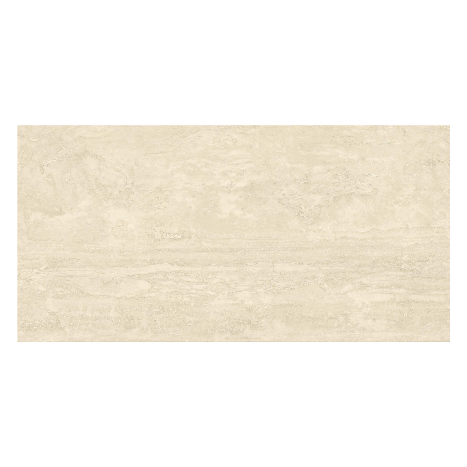 Marvel T - Navona White is a rectangular beige tile showcasing a subtle, marble-like texture with horizontal lines in light cream and tan tones. Its smooth surface is evenly colored, featuring natural stone patterns for an elegant appearance.
