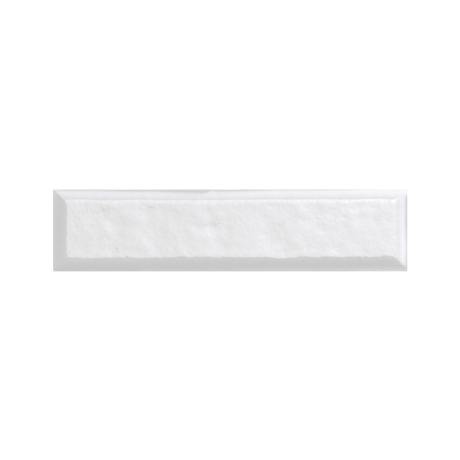 A Vibe - Artic Snow tile, featuring a single white rectangular shape with a slightly textured surface and beveled edges, is displayed against a plain white background.