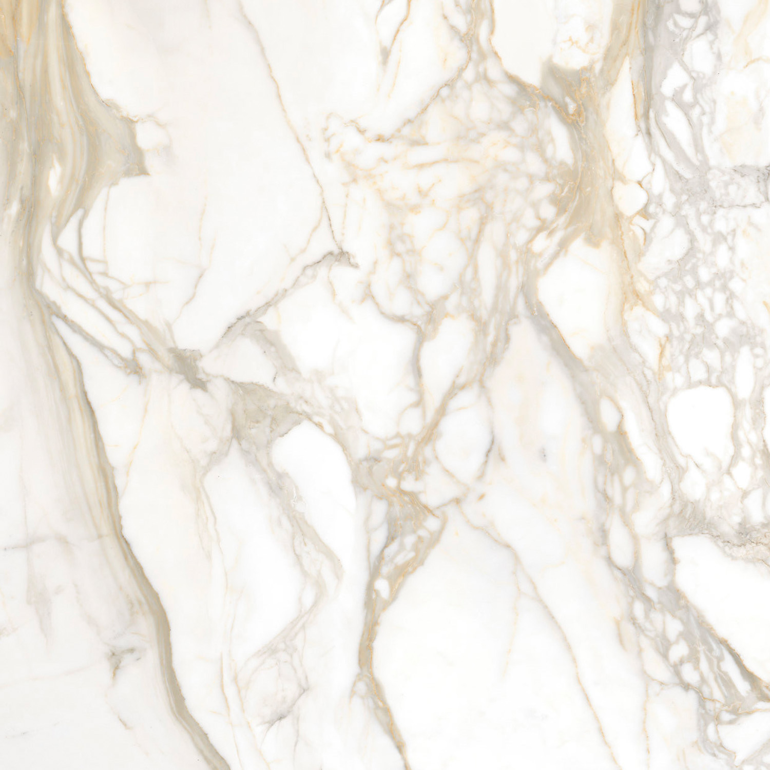 Bernini Oro features a white marble surface accented by light gray and beige veins that form an intricate natural pattern. Its smooth, polished texture makes it ideal for countertops or decorative design applications.