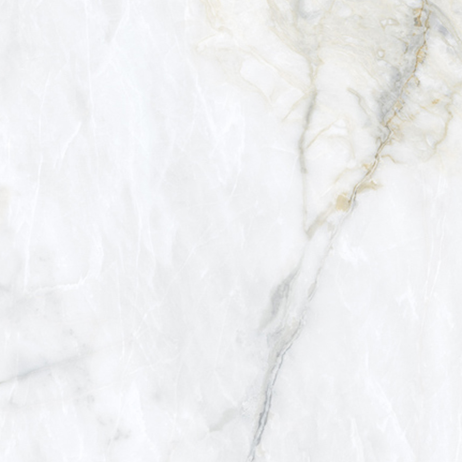 Calacatta Bluette features a white marble surface adorned with subtle gray and tan veining patterns, resulting in a smooth, elegant, and natural stone texture.