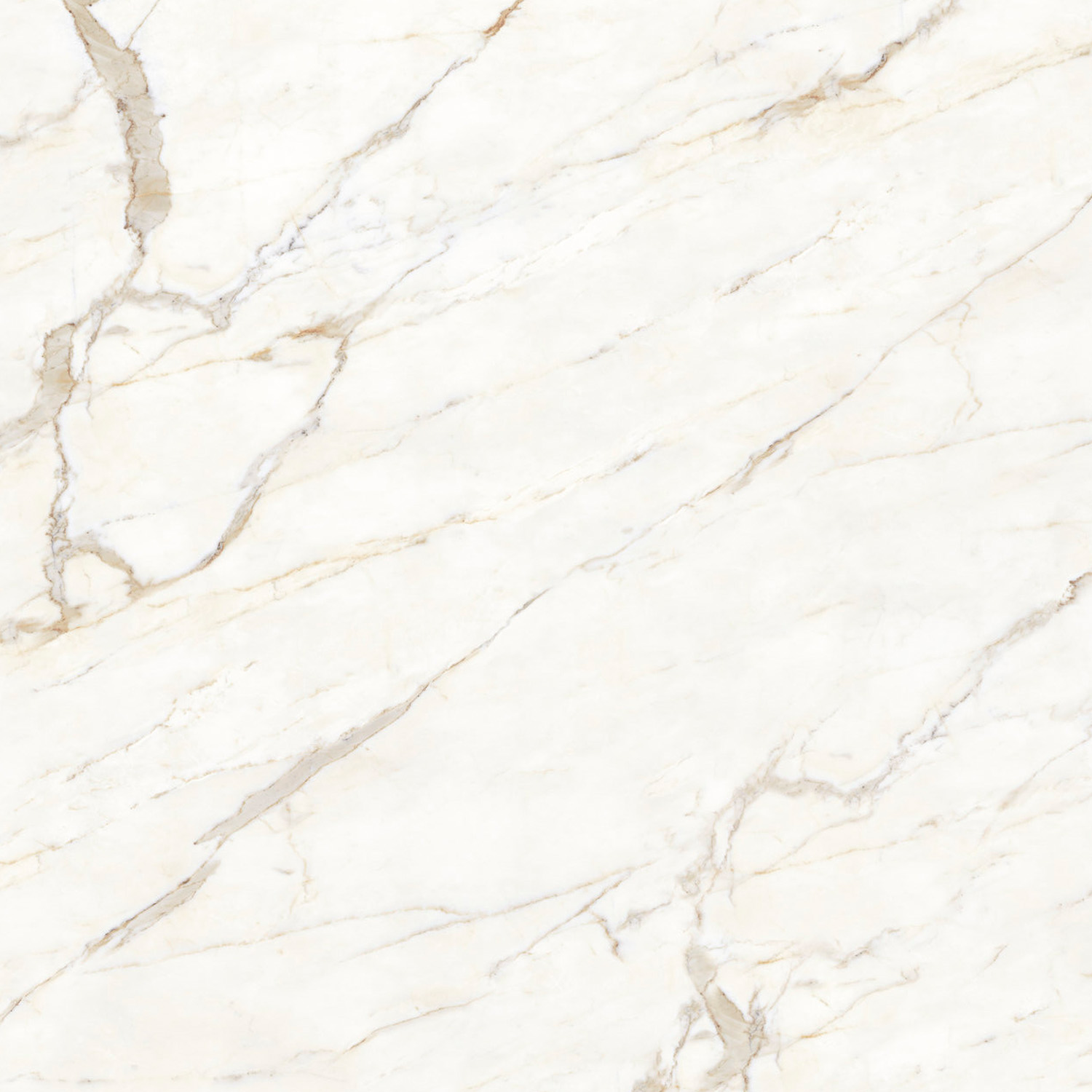 Oro Calacatta features a light-colored marble surface adorned with subtle gray and beige veining that flows diagonally across the stone, creating an elegant and natural pattern. Its smooth, polished texture enhances its soft and luxurious appearance.